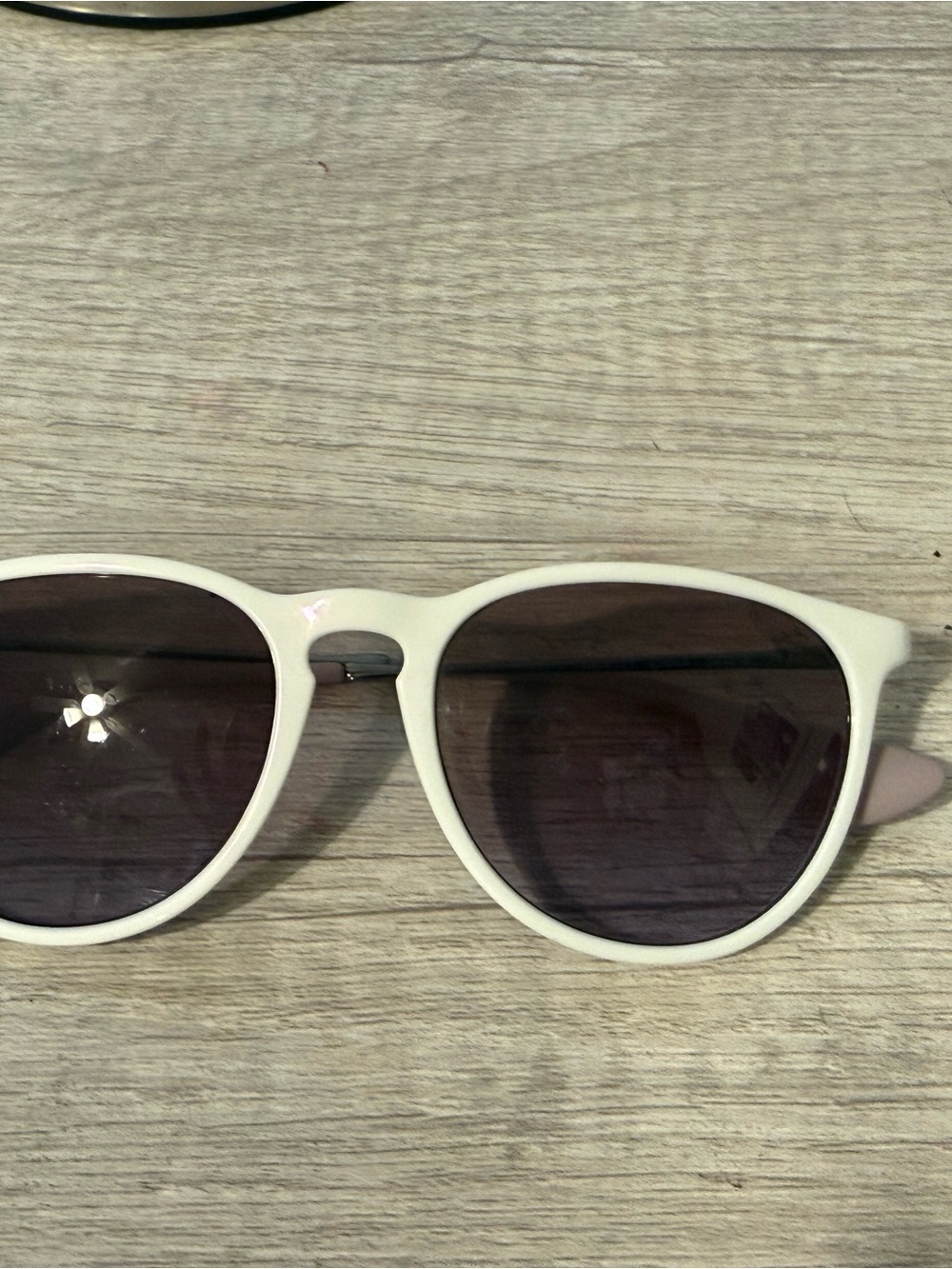 Ray-Ban Erika White Frame Sunglasses with Purple Lenses and Black Case - Picture 6 of 8